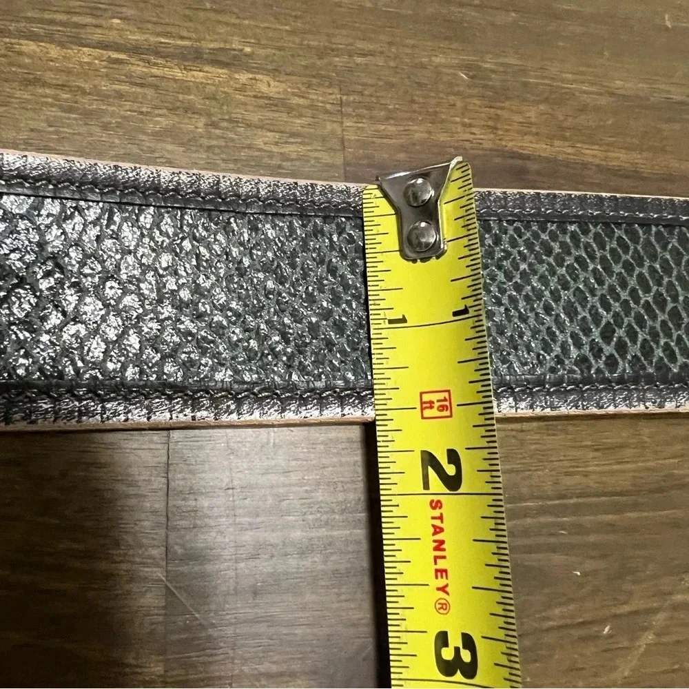 Fosil Shiny Snake Gray And Green Genuine Leather